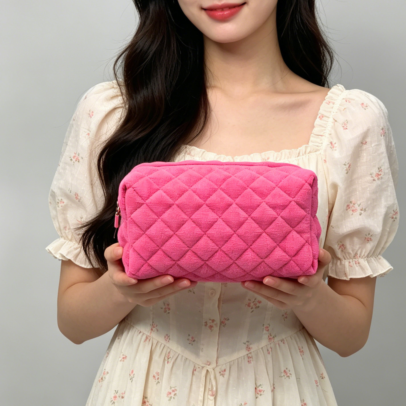 Quilted Terry Cloth Makeup Bag - Image 7