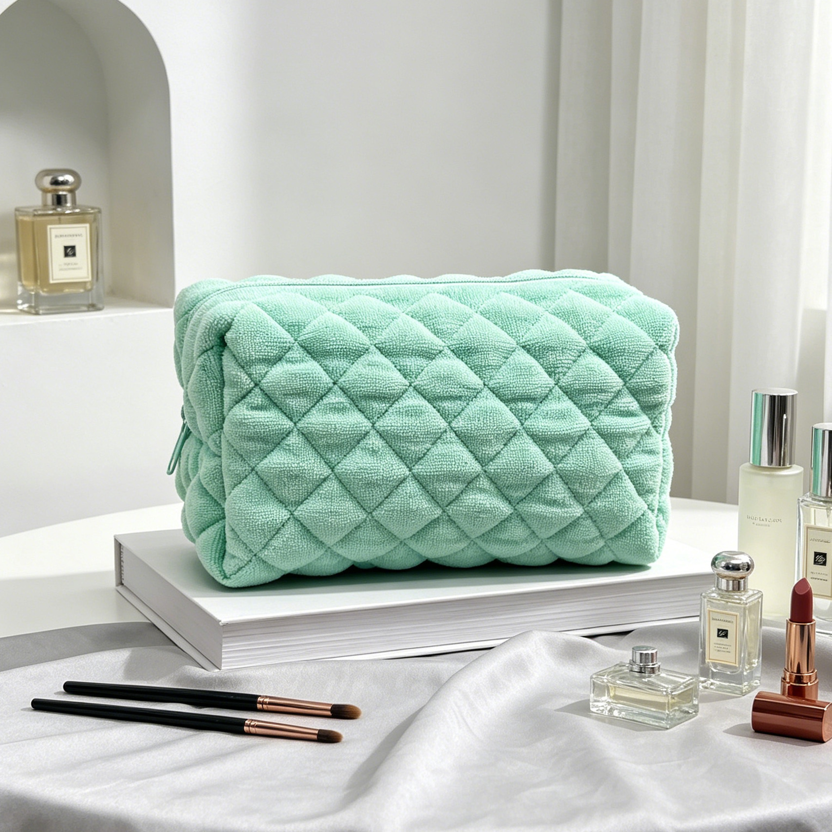 Quilted Terry Cloth Makeup Bag - Image 4